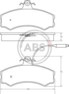 Тормозные колодки пер. A3/C25/Ducato/J5 (85-11) A.B.S. 36470