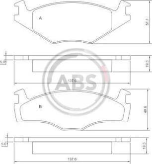 Гальмівні колодки пер. Golf II/III/Jetta I/II/Passat -97 A.B.S. 36536
