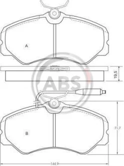 Тормозные колодки пер. 405/J5/A3/C25/Ducato/AR Series 85-99 A.B.S. 36589