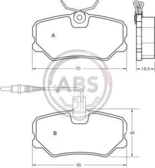 Тормозные колодки пер. 405 (92-99) (LUCAS/TRW) A.B.S. 36651