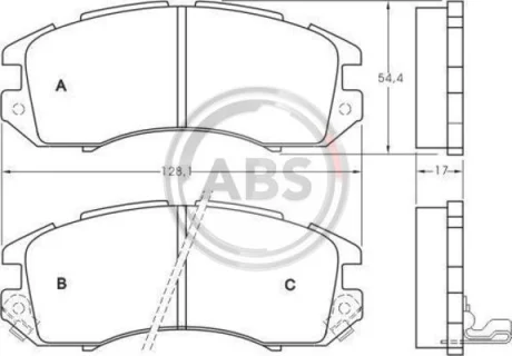 Комплект гальмівних колодок A.B.S. 36720