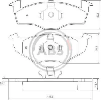 Тормозные колодки пер. Golf 91-97/Polo 97-01 (ATE) A.B.S. 36970