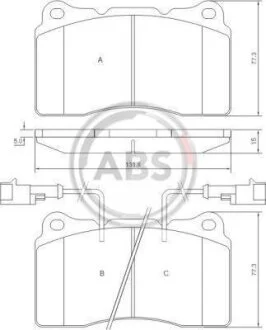 Гальмівні колодки, комплект A.B.S. 37106
