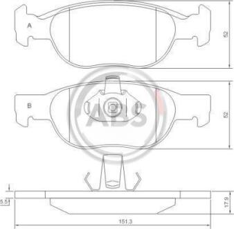 Гальмівні колодки пер. PUNTO (188_) 99-06 A.B.S. 37132