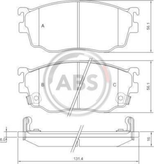 Тормозные колодки пер. Premacy/323/Protege/626 97-05 A.B.S. 37189