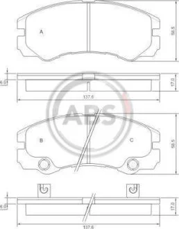 Комплект гальмівних колодок A.B.S. 37257