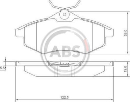 Тормозные колодки пер. Citroen C2/C3 02- (TRW) (122,5x53x19) A.B.S. 37307