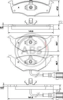 Гальмівні колодки пер. VW Polo 01-/Skoda Fabia 03-14 A.B.S. 37337 (фото 1)