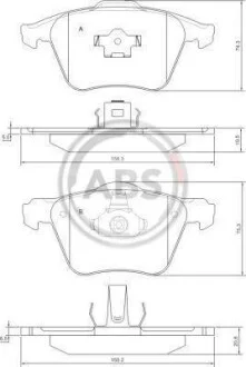 Гальмівні колодки пер. S60/S80/V70/XC70/XC90 (98-14) A.B.S. 37344
