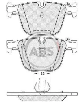 Гальмівні колодки зад. BMW 5 (E60)/X5 (E70/F15) 03-18 (ATE) A.B.S. 37371