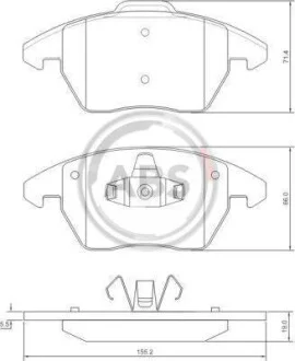 Тормозные колодки пер. Citroen C4/Peugeot 207/208/307/308/Jetta IV 07- A.B.S. 37429