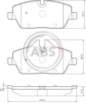 Гальмівні колодки пер. BMW 1(E81/E87)/MINI 06- (LUCAS/TRW) A.B.S. 37434