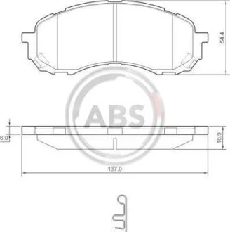 Тормозные колодки дисковые A.B.S. 37443