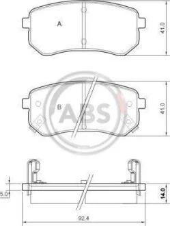 Гальмівні колодки зад. Hyundai Accent/Kia Rio/Ceed 05- (mando) A.B.S. 37515