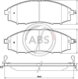 Комплект гальмівних колодок A.B.S. 37541