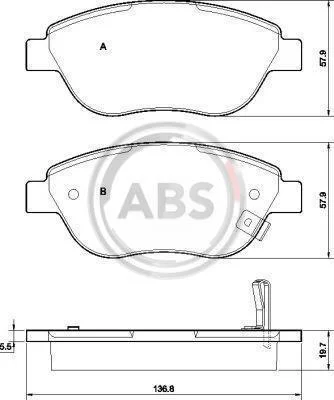 Гальмівні колодки пер. Opel Corsa D 06- (Bosch) A.B.S. 37564 (фото 1)