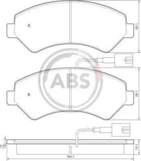 Гальмівні колодки пер. Jumper/Boxer/Ducato 09- A.B.S. 37576