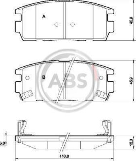 Тормозные колодки зад. Chevrolet Captiva 06- (akebono) A.B.S. 37583