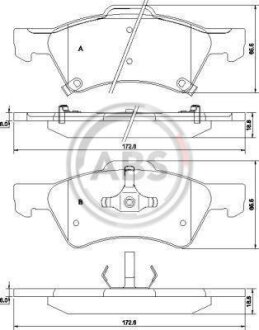 Комплект гальмівних колодок A.B.S. 38857