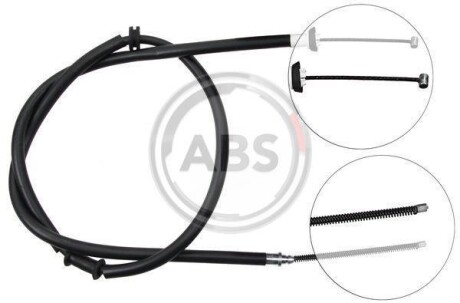 Трос ручного тормоза зад. NEMO/BIPPER 07- 1.4HDi Пр. (1710/1435) A.B.S. K16838
