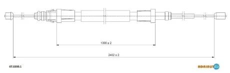 Трос тормозной Citroen Berlingo 2008- ADRIAUTO 0702001