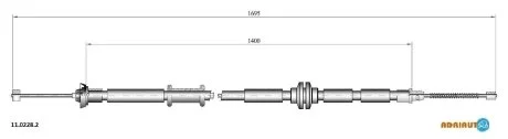 Трос тормозной FIAT Nemo all Ds 1.4 HdiRH12/07-/Fiorino all Ds 1.3 Mj12/07-/Bipper R LH"08- ADRIAUTO 1102282