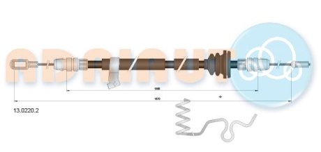 Трос тормозной Ford Transit all single wheels R LH "13>> ADRIAUTO 1302202