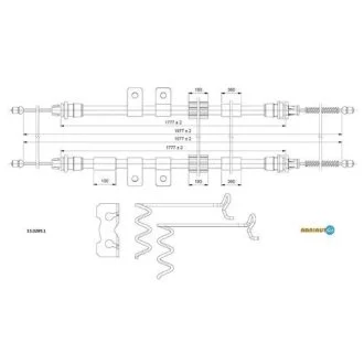 Трос ручного тормоза ADRIAUTO 13.0289.1