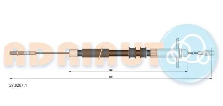 Трос ручного гальма ADRIAUTO 2702671