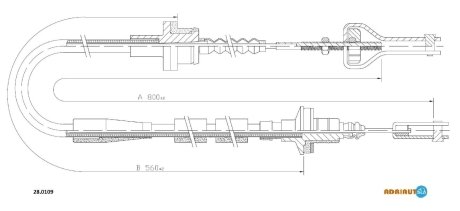 Трос сцепления ADRIAUTO 28.0109