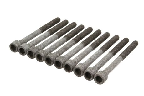 Комплект болтов с шестигранной головкой из черного металла. AJUSA 81042800