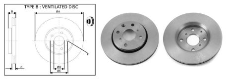Диск тормозной передний (кратно 2) PEUGEOT 108 (05/14-). APLUS 61275AP