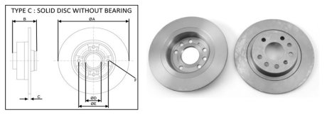 Диск гальмівний задній 2) OPEL VECTRA C (04/02-01/09) APPLUS APLUS 61297AP