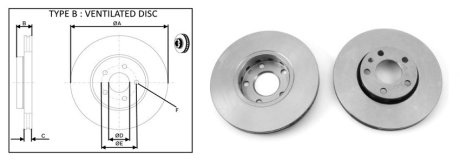 Диск тормозной, лев/прав, пер. APLUS 61298AP