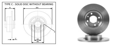 Диск тормозной передний (кратно 2) DACIA SANDERO (06/08-). APLUS 61308AP
