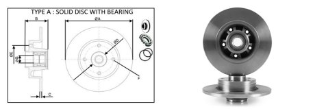 Диск гальмівний, лів/прав, зад APLUS 61311BAP