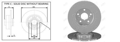 Диск тормозной, лев/прав, зад APLUS 61384AP