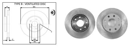 Диск тормозной, лев/прав, пер. APLUS 61405AP