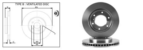 Диск гальмівний, лев/прав, пров. APLUS 61412AP