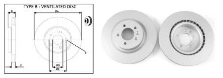 Диск тормозной передний (кратно 2) LAND ROVER RANGE ROVER SPORT (LW_) (04/13-). APLUS 61453AP