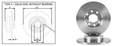 Диск гальмівний, лев/прав, пров. APLUS 61461AP