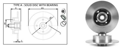 Диск гальмівний, лів/прав, зад APLUS 61481BAP
