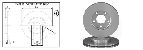 Диск гальмівний, лев/прав, пров. APLUS 61504AP