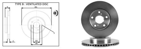 Диск тормозной, лев/прав, пер. APLUS 61527AP
