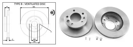Диск тормозной передний (кратно 2) VW LT 28-35 II автобус (2DB, (04/96-07/06). APLUS 61636AP