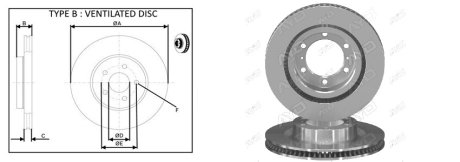 Диск тормозной, лев/прав, пер. APLUS 61903AP