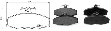 Колодки тормозные, лев/прав, перед APLUS 71208AAP