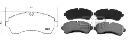 Колодки тормозные перед MERCEDES-BENZ SPRINTER 3,5-t борт. (907, 910) [02/18-]. APLUS 71268BAAP