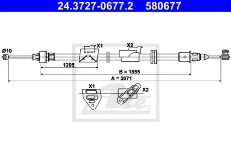 Трос ручника ATE 24.3727-0677.2