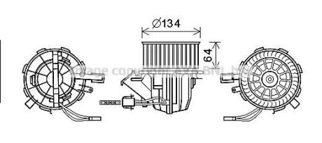 Вентилятор отопителя салона Audi A4 08>15, A5 09>12/11, Q5 08>12/12. AVA COOLING AI8391